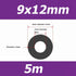 WOFICRET Black,Black,9mm*12mm/5m Silicon Tubing Hose High Temp Silicone Hose, Flexible Silicone Rubber Tube for Home