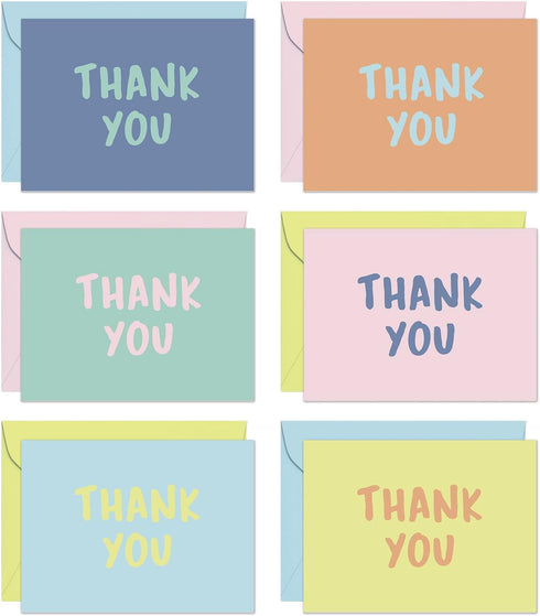 S&O Thank You Cards with Envelopes - Blank Decor sheets for Handwritten