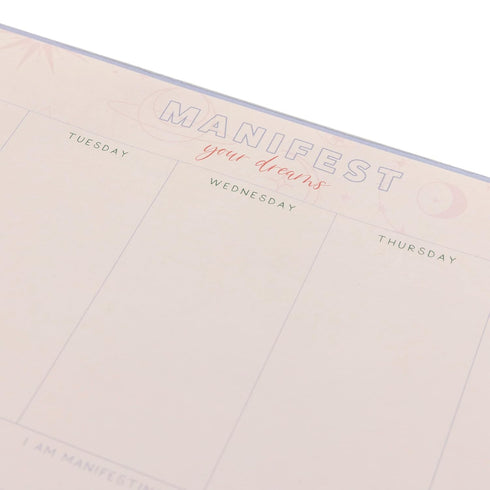 Graphique Manifest Weekly Desk Pad: Planner Notepad for Goals, Ideas, Notes, and Tasks, 80 Undated Sheets