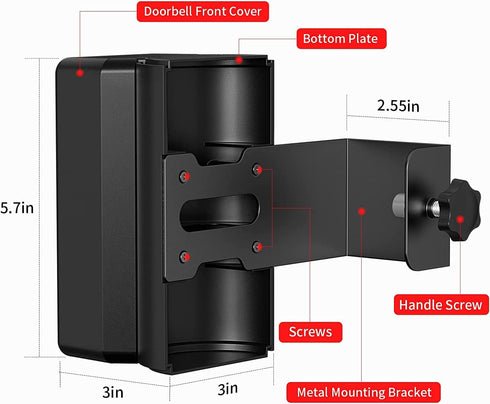 (35 135 COOLWUFAN Anti-Theft Doorbell Mount with Angle Adjustment to Degree), Video Doorbell Mount for Apartment