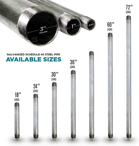 Everflow Supplies Pre-Cut Pipe PCGL3824, 24-Inch, Gray