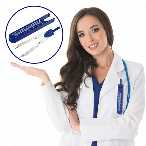EKG Caliper ECG Calipers Measuring Tool with Ruler for Electrocardiogram Drafting, Blue, 4 Pieces