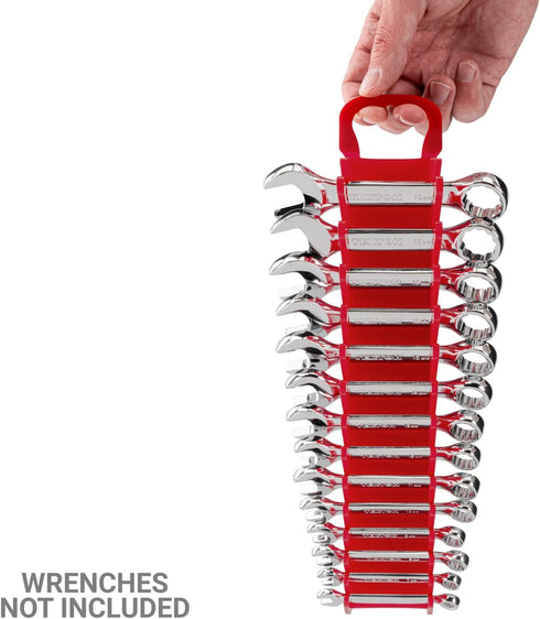 TEKTON 14-Tool Stubby Combination Wrench Holder (Red) | OWP21214 | Made in USA