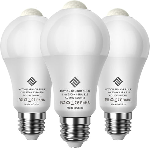 7117 Motion Sensor Light Bulbs, 13W (100Watt Equivalent), Motion Activated Dusk to Dawn