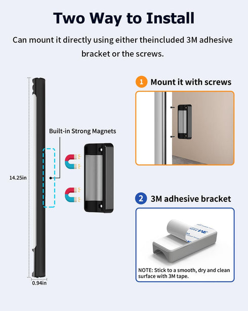 3 Dimmable 14 Inch Closet 64 3600mAh Counter Under Cabinet Lights, Color Motion Sensor Light Indoor, Wireless Lights