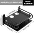 Fubeasi Set Z-Color Black Metal Double Wireless WiFi Router Storage Box/TV Box Shelf Wall Hanging Plug Board Bracket