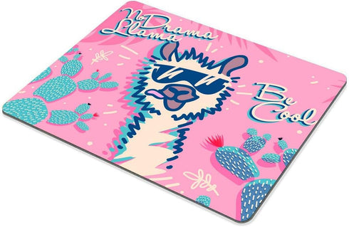 Smooffly No Drama Llama Mouse Pad, Cute Cartoon Llama with Motivational Quote, Gaming Mouse Pad 9.5 X 7.9 Inch