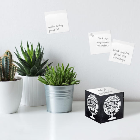 Inspirational Teacher Sticky Note Cube, 600 Sheets, 2.75" Memo Block with Educator Empowering Messages, Made in USA