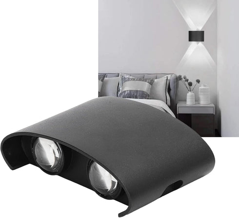 LED Wall Sconce, Waterproof Modern Wall Lamp for Indoor Outdoor Decoration, 90 265V 4W Black Shell