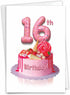 The Best Card Company - 16th Happy Birthday Greeting Card, Milestone Birthday Celebration, 16 Years Old