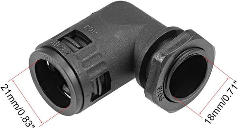 uxcell Corrugated Tube Connector 90 Degree AD21.2 Conduit Hose Joint Clamps 2Pcs