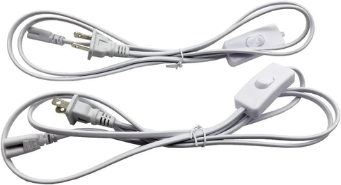 T5 T8 LED Wire Connector Power Cord with On/Off Plug for LED Tube, 1.8M/6Ft, 3pin, 2PCS Integrated Fixture