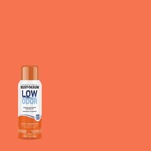 11 oz, 6 Pack Rust-Oleum Low Odor Premium Spray Paint, Gloss Orange Soda
