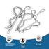 202 Pcs Hardware Pins Assortment Kit - 304 Stainless Steel Hairpin & R Clips, Retaining Fasteners, Cotter & Safety Split Pins