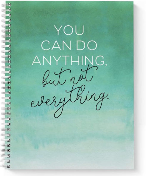 Softcover Motivational Spiral Notebook/Journal, 8.5" x 11", 120 Checklist Pages, Durable Gloss Laminated Cover, White