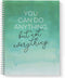 Softcover Motivational Spiral Notebook/Journal, 8.5" x 11", 120 Checklist Pages, Durable Gloss Laminated Cover, White