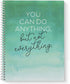 Softcover Motivational Spiral Notebook/Journal, 8.5" x 11", 120 Checklist Pages, Durable Gloss Laminated Cover, White