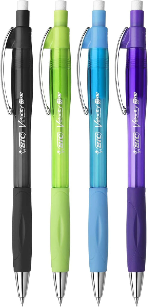 Bic Velocity Pro Refillable Mechanical Pencils - Box of 12 Black 0.7 mm (3 HB) Lead Pencils with Eraser