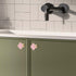 6 pcs Pink Clover Knobs, Four-Leaf Clover Handles for Cabinet, Dresser, Drawer Pulls, Door Knobs