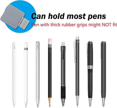 ProCase Pen Loop Holder (5 Pack) for Notebooks, Journals, Planners, Self Adhesive Leather Pencil Holder - Grey