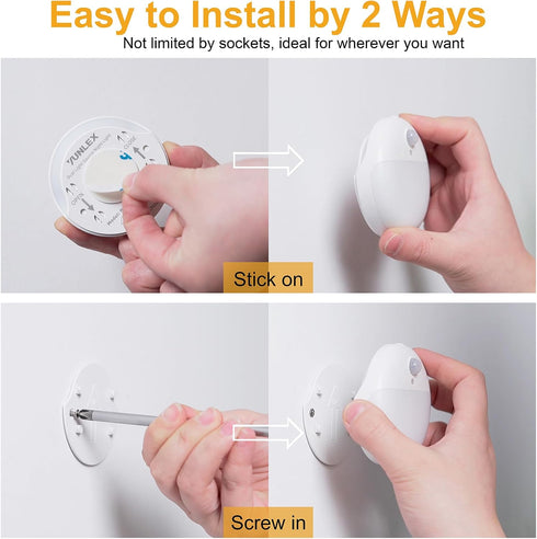 YUNLEX 4 Pack 2.6" Dimmable 3 Stair Lights Indoor, Small Stick on Lights, Motion Sensor Night Light, Light Modes