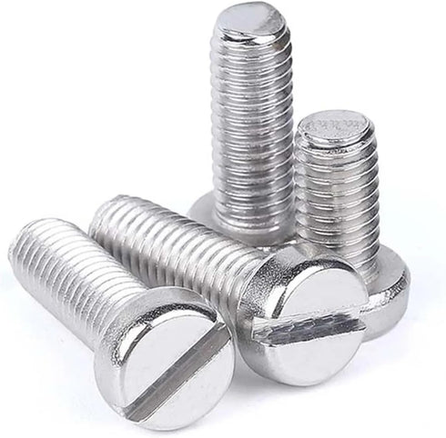 RQNKJJCE 2/4/10/25/50pcs M1.6 M2 M2.5 M3 M4 M5 M6 M8 M10 GB65 304 Bolt(30mm,10Pcs M4) Stainless Steel Slotted Flat