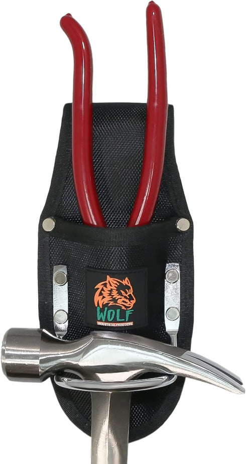 Wolf Hammer & Pliers Holster, Utility Pouch & Tool Holder, Heavy-Duty Steel, Ballistic Nylon, 3 Work Tool Belt Tunnel