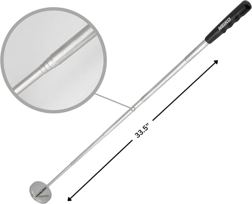 NEIKO 53426A 35LB Magnetic Pick Up Tool, Large Magnet with 3.3" Head, Extendable Sweeper up to 33.5 Inches