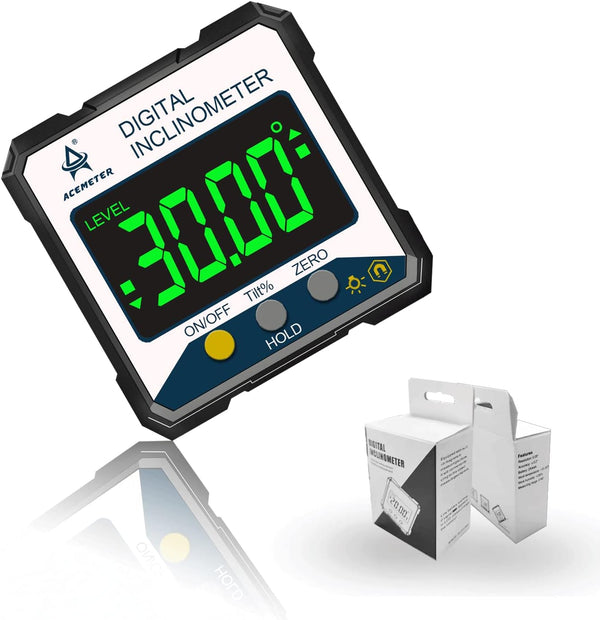 Magnetic Digital Protractor Inclinometer, Fast & Stable Measurement Tool with Backlit Display and Magnetic Base