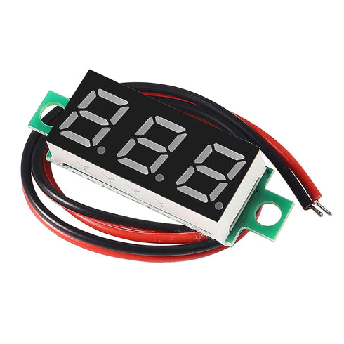 4PCS 0.28 Inch Two-Wire DC LED Digital Voltmeter 2.5V-30V Mini Mix 4 Colors - Red/Green/Blue/Yellow