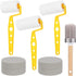 DORMIYA 6PCS Set, 3 1 2 Paint Brush and Roller Includes Oil-Based Sponge Rollers, a Cleaning Brush and Round Sponges
