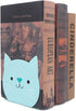 Lovely Cat Pattern Kids Bookends Student Book Ends Metal Office Desk School Library Decoration Bookshelf Book Organizer