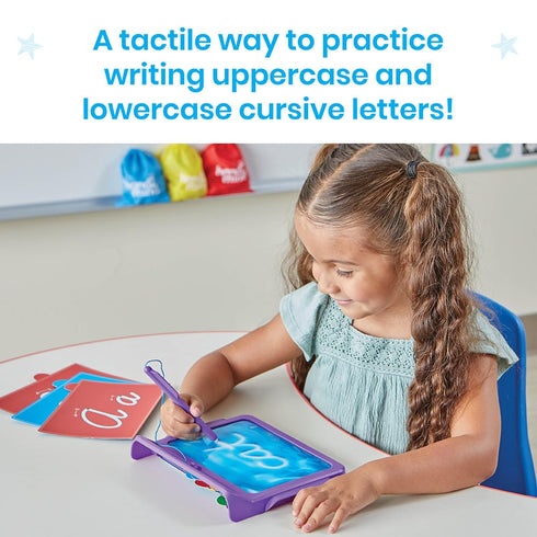hand2mind Cursive Letter Tracing Sensory Pad, Reusable Handwriting Practice for Kids, Cursive Alphabet Learning Toys