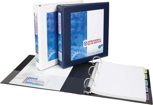 Avery Heavy-Duty Framed View 3-Ring Binder (68038) - 3" EZD Rings, 1 Navy Blue Binder