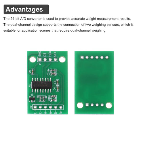 MECCANIXITY 3pcs HX711 Weighing Sensor, Dual-Channel 24 Bit Precision A/D Module