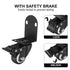 1.5" 2 PATIKIL Side Mount Casters with Brake Pcs L-Shaped Plate Swivel Wheel Bearing Rolling Caster for Furniture