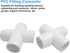 Piutouyar 4 1" Elbow 4 Elbow Pcs Cross PVC Pipe Fitting, Way Furniture Grade Pipe Connector PVC Fitting Pipe Corner