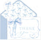 SMUAENSS 24 Pack Blue Bow Thank You Cards, Bowknot Bridal Shower Greeting Card