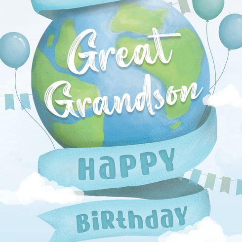 Prime Greetings Great Grandson Birthday Card, Eco-Friendly, Thick Card Stock with Premium Envelope 5in x 7.75in