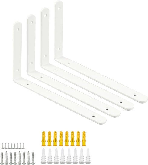 Mooche 4Pack Floating Shelf Brackets, Heavy Duty Metal L Brackets Wall Mounted Corner