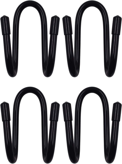 YYST Flexible Over the Seat Hard Hat Rack Holder, Back Seat Hanger Headrest Hook (Black X 4 Pack)