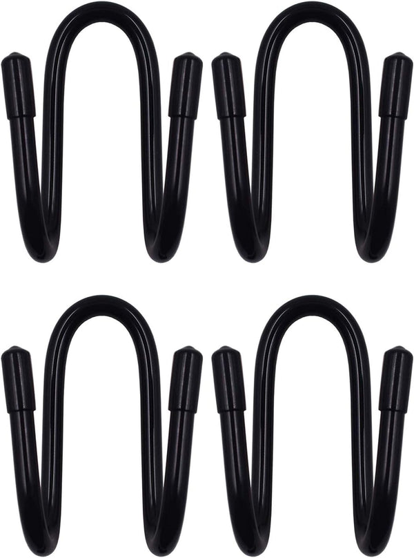 YYST Flexible Over the Seat Hard Hat Rack Holder, Back Seat Hanger Headrest Hook (Black X 4 Pack)