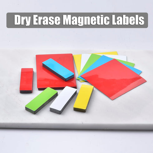 Realth Dry Erase Magnetic Labels White (2'' × 4'' 40 Pcs), Blank Reusable Magnet Stickers for Whiteboard, Classroom