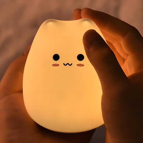 7 Cat Night Lamp, Colors, Silicone Squishy Cat Night, Battery Operated Night Light, Tap Control, LED Night Lamp, Cute