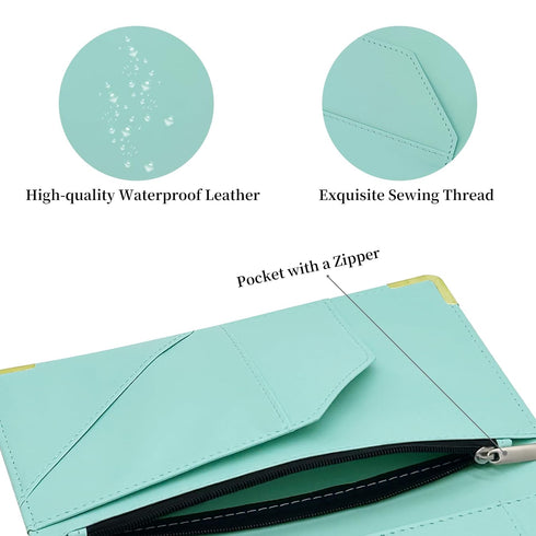 Server Book, Cutaswish Server Books for Waitress Cute, Waiter Receipt Book, PU Leather Waitress Book with Zipper