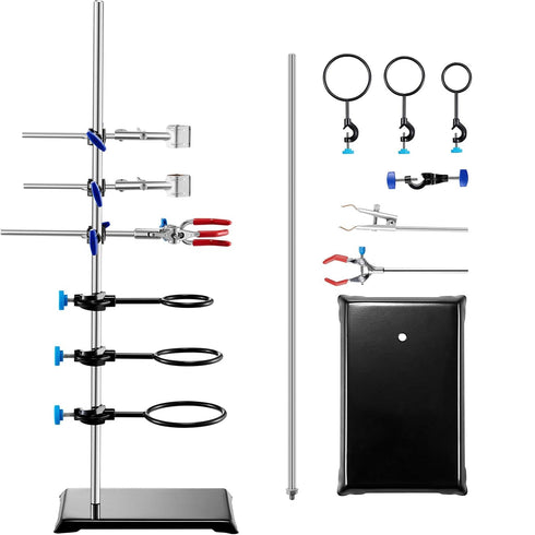VEVOR Lab Stand Support Set, Steel Lab Stand 23.6" Rod with 8.3" x 5.7" Cast Iron Base