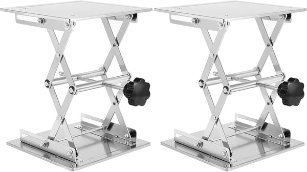 JOIKIT 2 PCS 8 x 8 Inch Stainless Steel Lab Jack Scissor Stand, Expandable Height Range from 85mm to 280mm