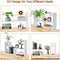 Small Wood Adjustable Desktop Bookshelf, Expandable Storage Organizer for Office Supplies, White