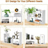 Small Wood Adjustable Desktop Bookshelf, Expandable Storage Organizer for Office Supplies, White