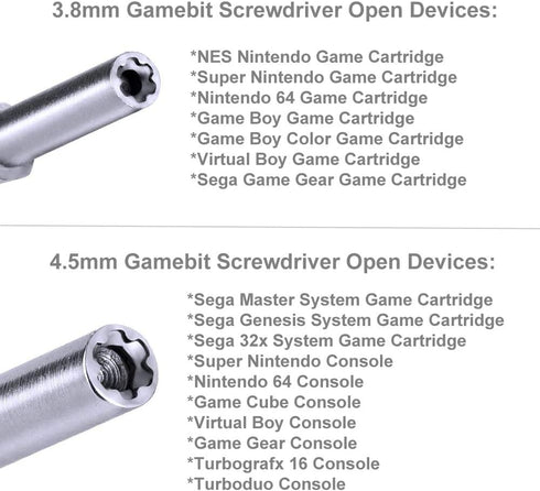 EMiEN Gamebit Screwdriver Kit, 4.5mm 3.8mm Double-End Bit Security Screwdriver for NES, SNES, N64, Game Consoles